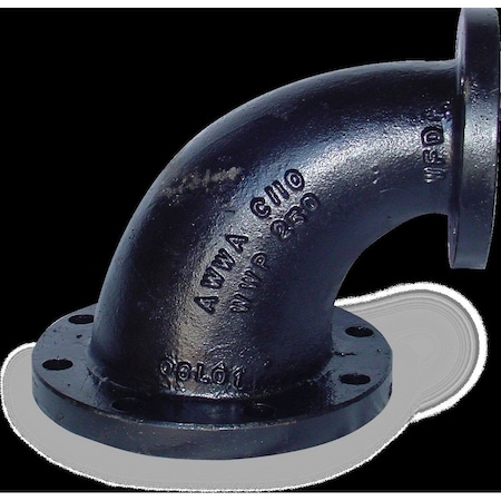 Smith-Cooper Flanged Red 90, Galvanized, 150lb, 6X4" 4319001726